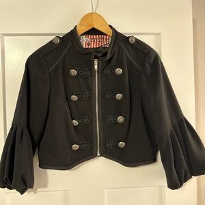 Elegant Black Women's Military Blazer